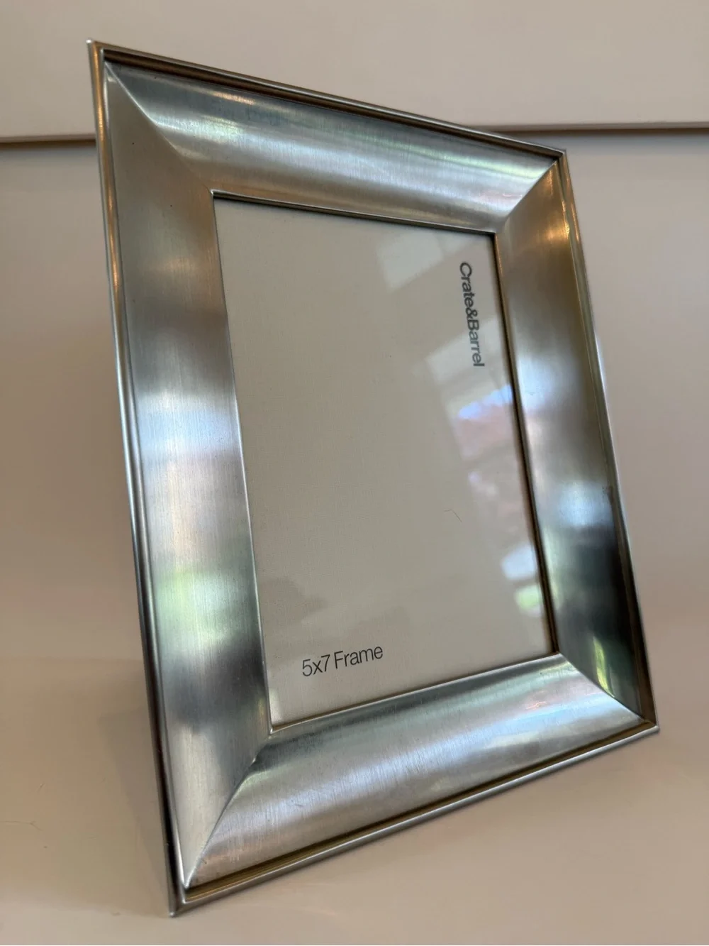 Crate&Barrel Brushed Metal Photo Frame in Silver